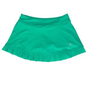 HEAD Tennis Skort M Teal Pleated Stretchy Athletic Skirt Y2K Sporty Activewear